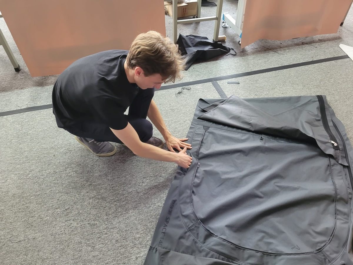 Prototyping fabric for german engineered rooftop tents.