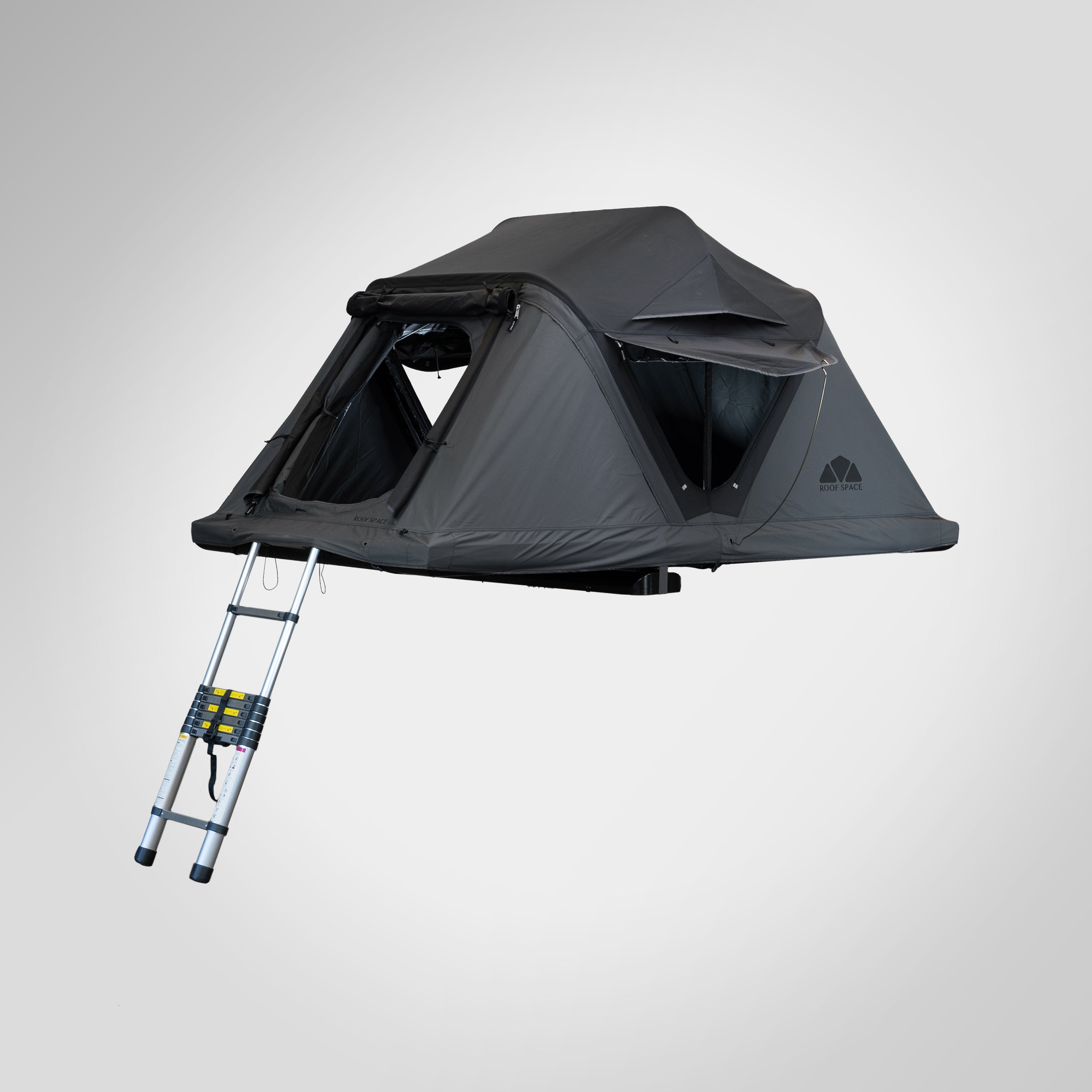 Roof Space 2 Rooftop tent with open door to the front.